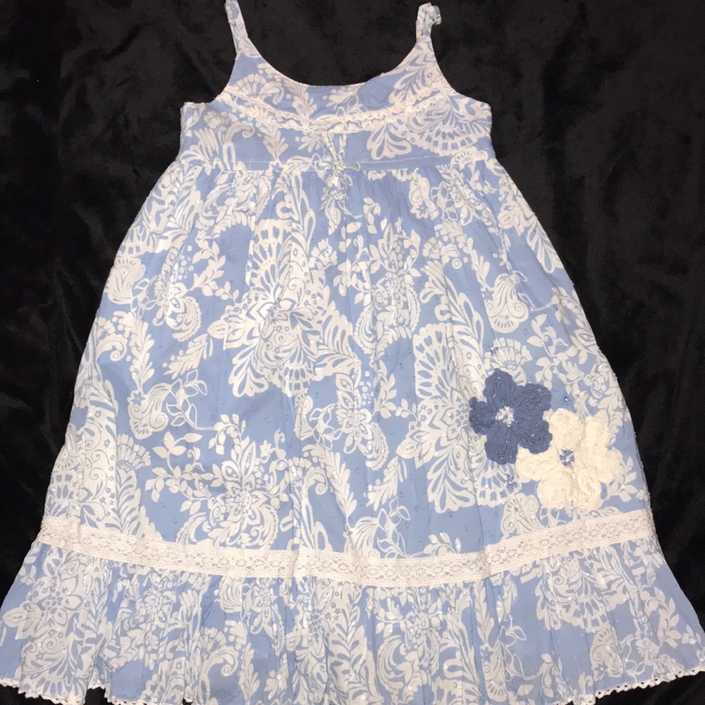 Girls Blue & White Dress Size 5/6